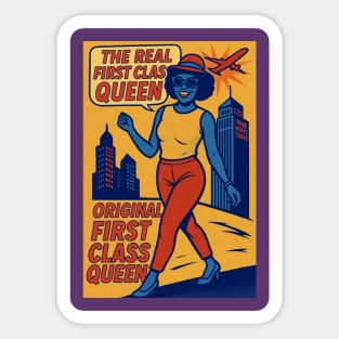 The Real First Class Queen pop of mom Sticker